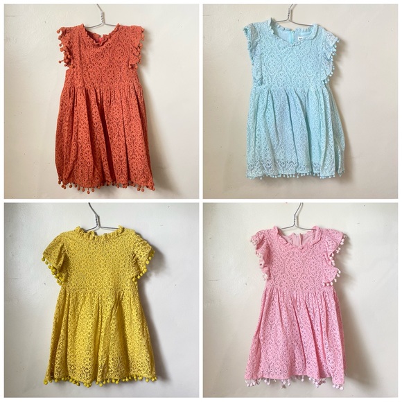 Pompom trim lace dress - Picture 1 of 11